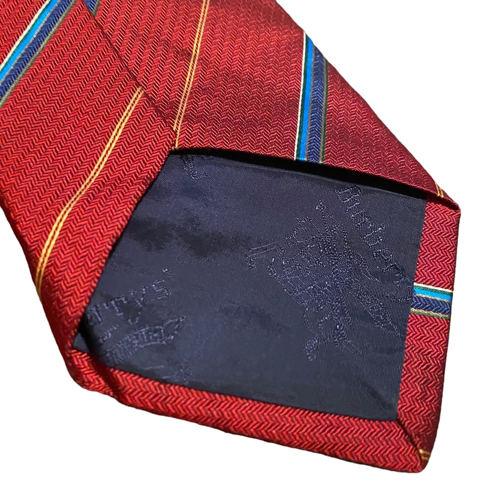 Vintage Burberrys tie 100% Silk - Red and Blue Made in the USA Burberry - Picture 8 of 11